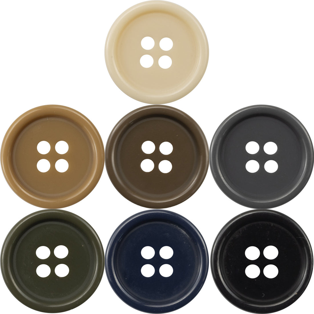 7-Color Round Four-Hole Resin Button Set 70 Pack - Lots of Buttons