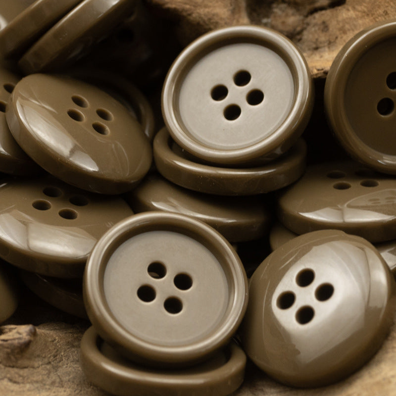 7-Color Round Four-Hole Resin Button Set 70 Pack - Lots of Buttons
