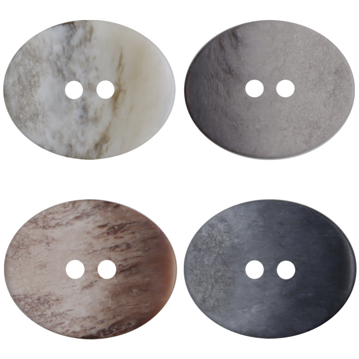 Oval 2 Holes Elegant Gradient Marble Texture Resin Buttons 20pcs - Lots of Buttons