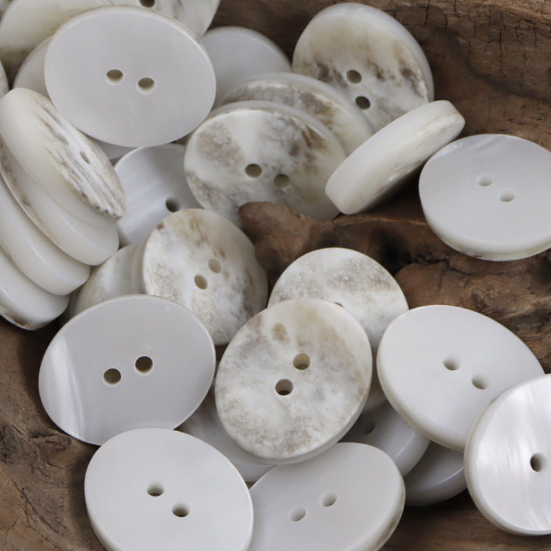 Oval 2 Holes Elegant Gradient Marble Texture Resin Buttons 20pcs - Lots of Buttons