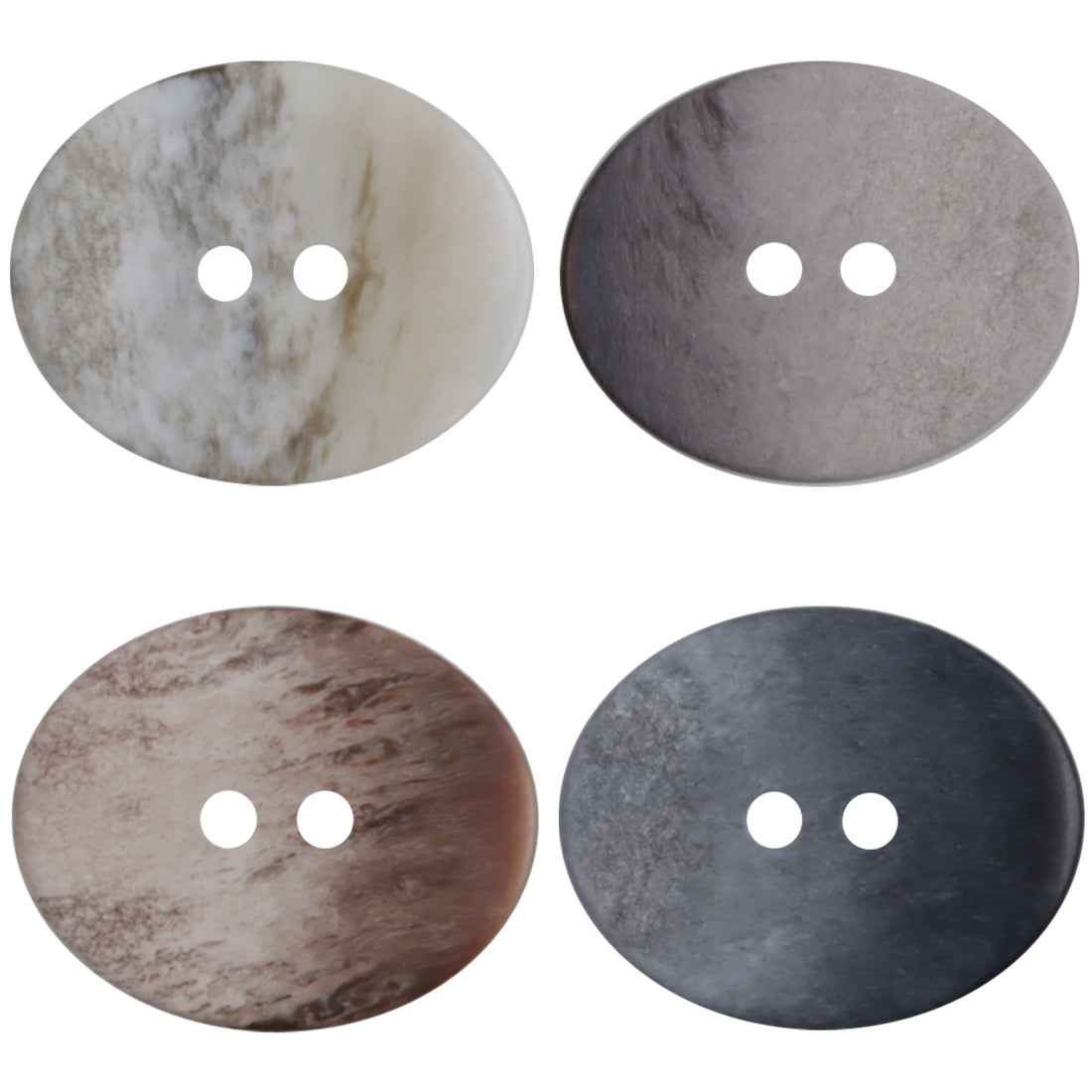 Oval Two-Hole Gradient Resin Buttons Double Sides 40 Pack - Lots of Buttons