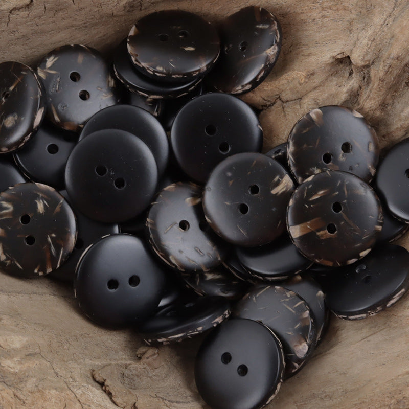 Amber Bicolor Circular 2-Hole Resin Buttons 40pcs - Lots of Buttons