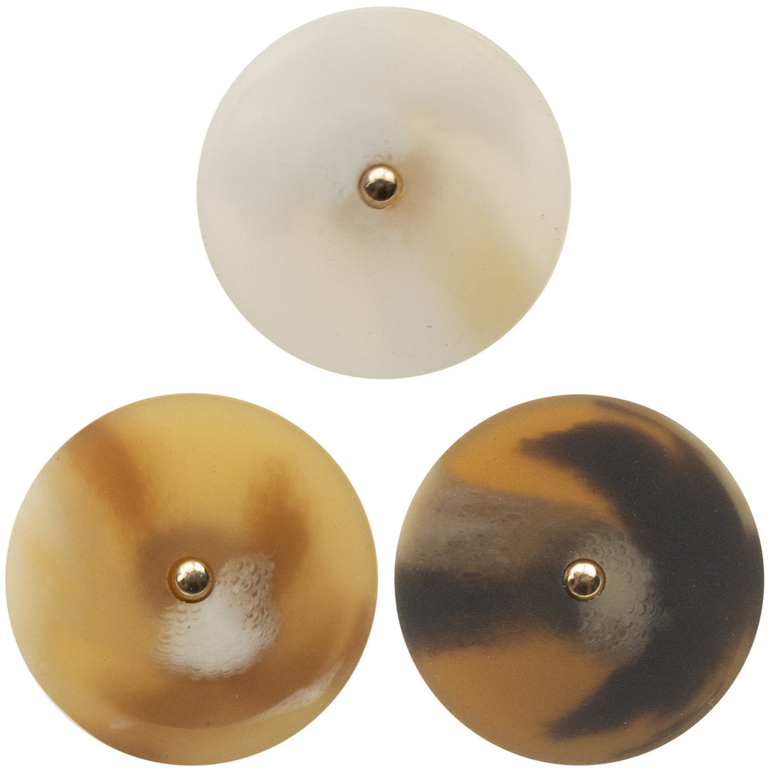 15-30mm Black Khaki Resin with White Speckle Metal Shank 30 Pack - Lots of Buttons