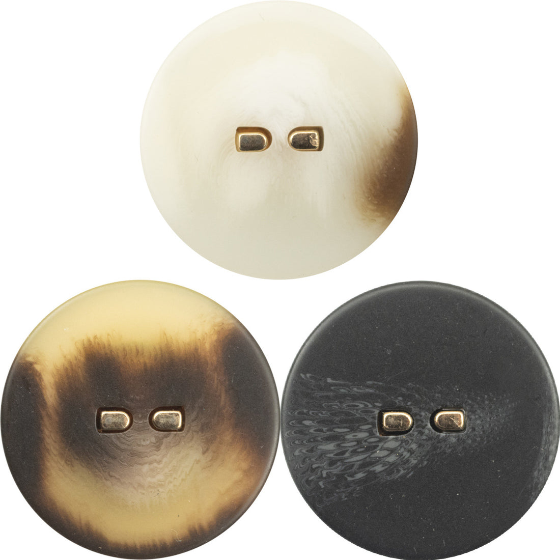 15-28mm Flat Brown Resin Buttons with Metal Stems 30 Pack - Lots of Buttons