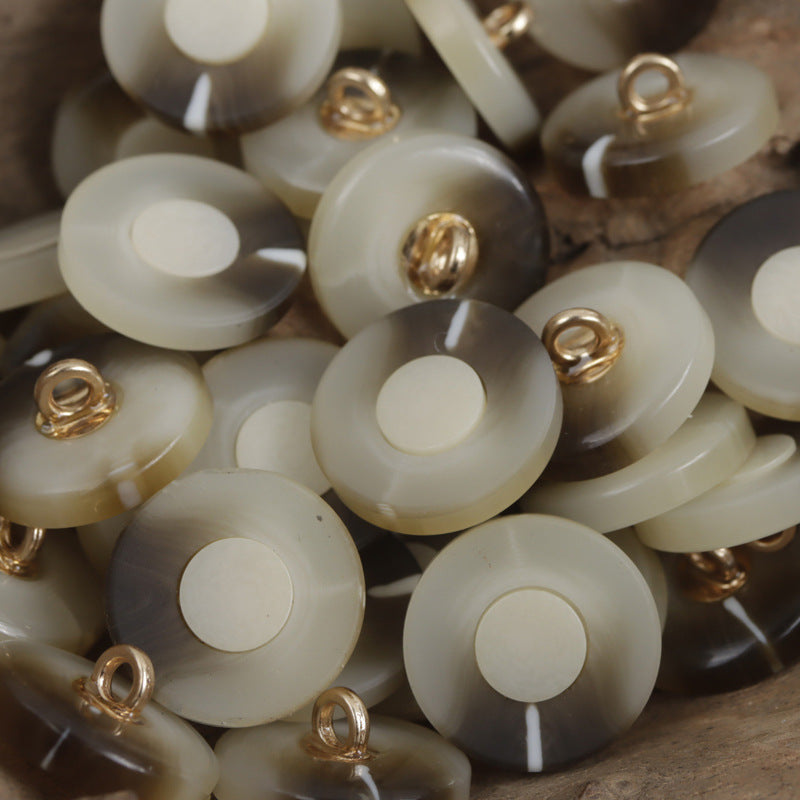 15-25mm Frosted Beige Brown Luxurious Resin Buttons 10pcs - Lots of Buttons
