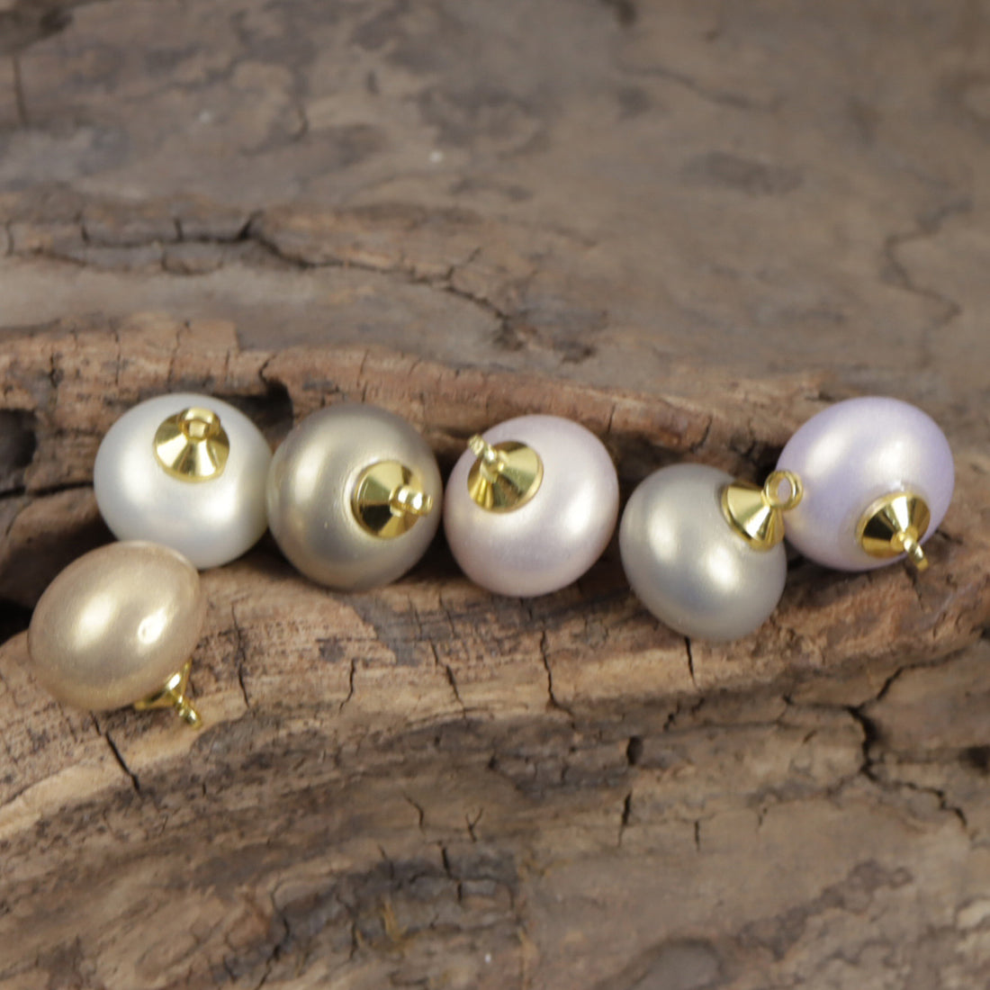 11.5mm Soft-Colored Spherical Resin Buttons for DIY Earrings 10pcs - Lots of Buttons