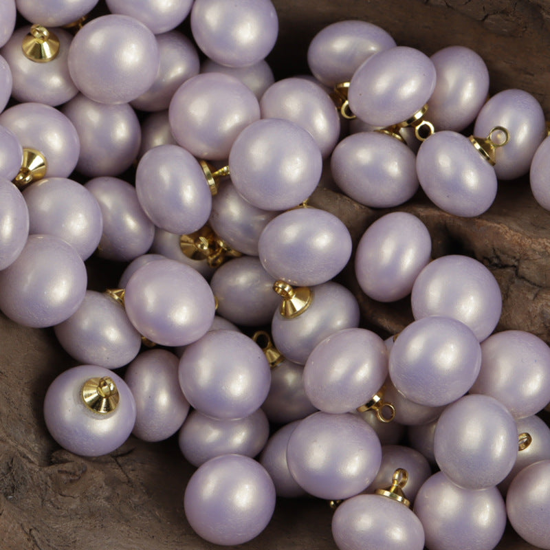 11.5mm Soft-Colored Spherical Resin Buttons for DIY Earrings 10pcs - Lots of Buttons