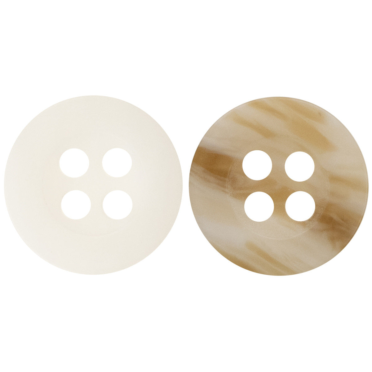 11.5MM Wide-Edged White Wood Grain Resin Buttons for Zen Clothing 50pcs - Lots of Buttons
