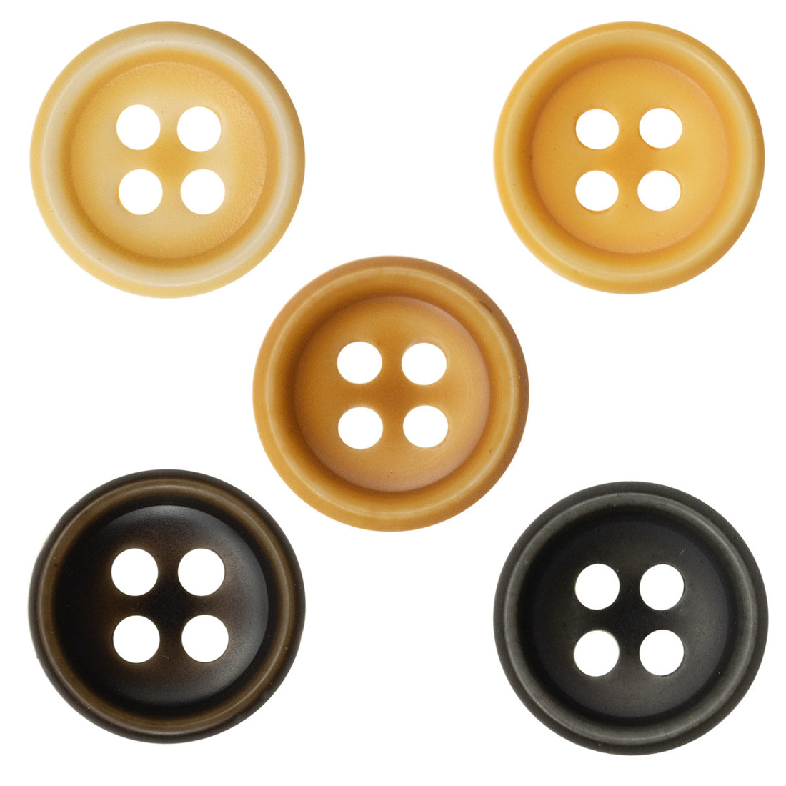 10-11.5MM Orange Dark Green Resin Buttons for Casual Shirts 100 Pack - Lots of Buttons