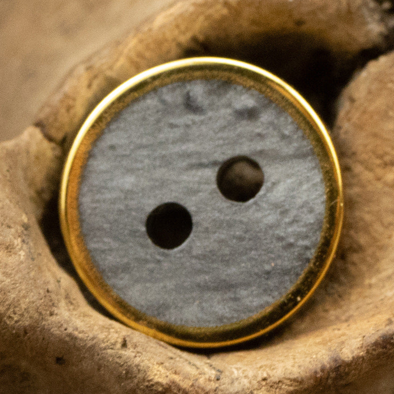 11.5mm Wood Grain Gray Beige Resin Buttons with Gold Rim 48 Pack - Lots of Buttons