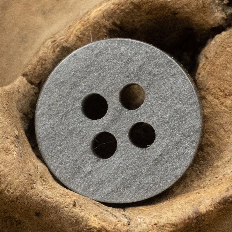 11.5mm Wood Grain Gray Beige Resin Buttons with Gold Rim 48 Pack - Lots of Buttons