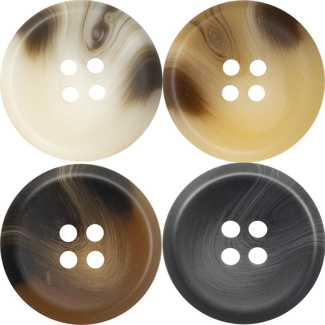15-30mm Four-Hole Resin Buttons for Casual Suits Sweaters 40 Pack - Lots of Buttons