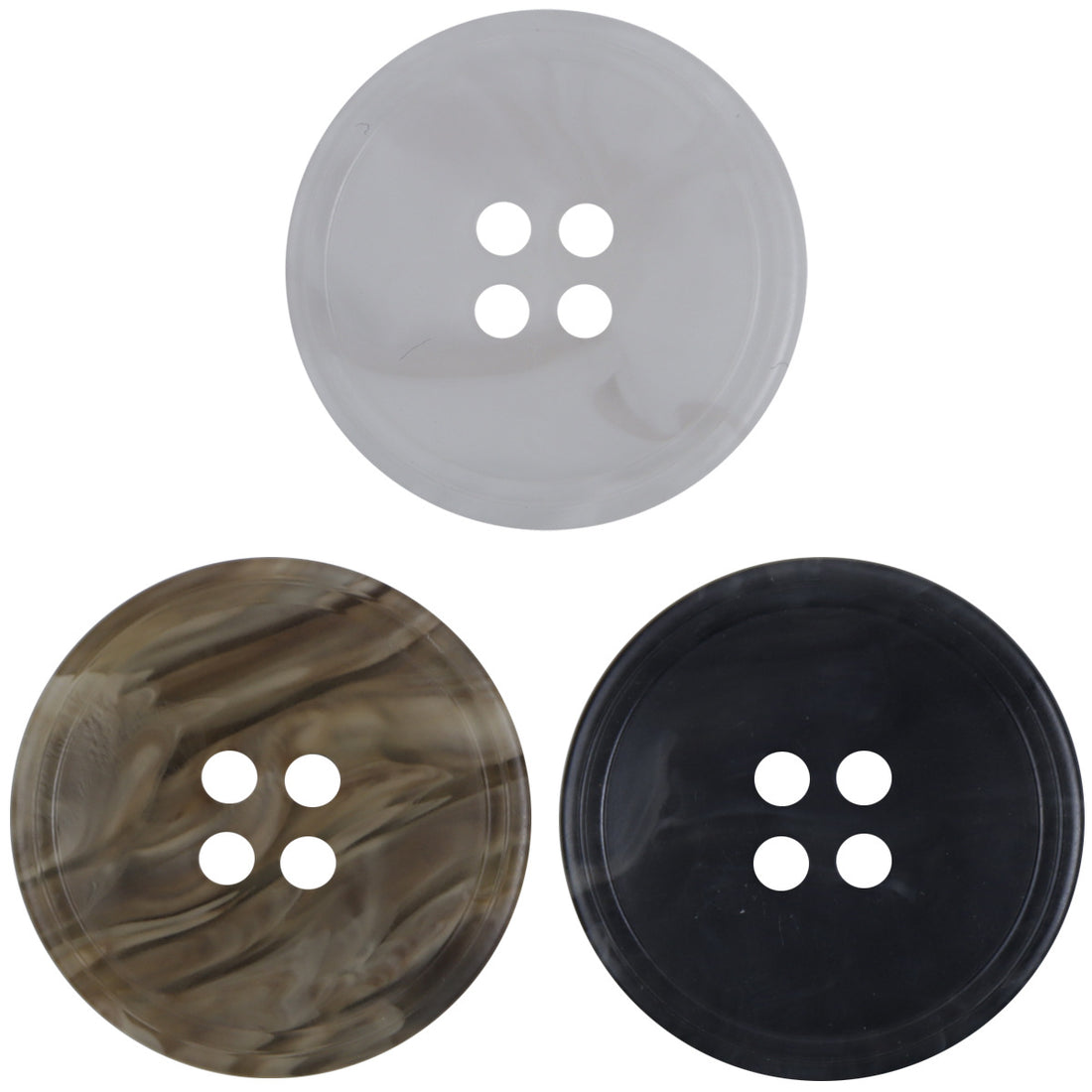 15mm - 30mm Resin Buttons Smoke Pattern White Coffee Black 30pcs - Lots of Buttons