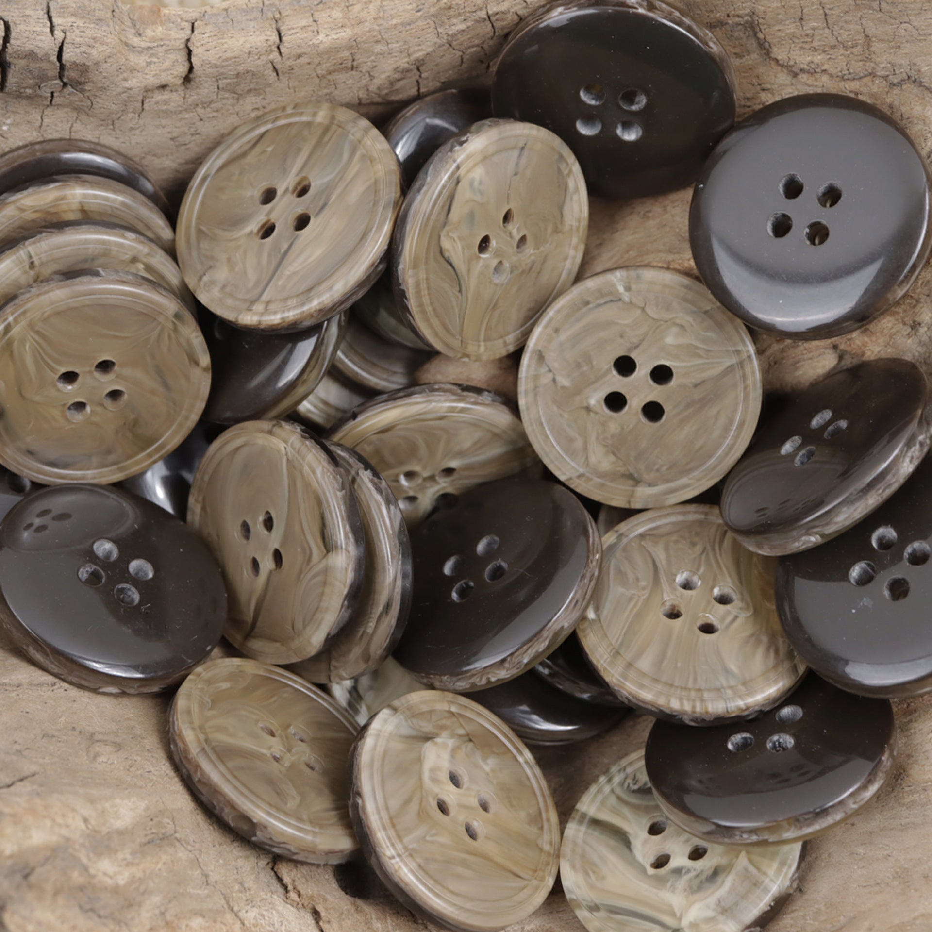 15mm - 30mm Resin Buttons Smoke Pattern White Coffee Black 30pcs - Lots of Buttons