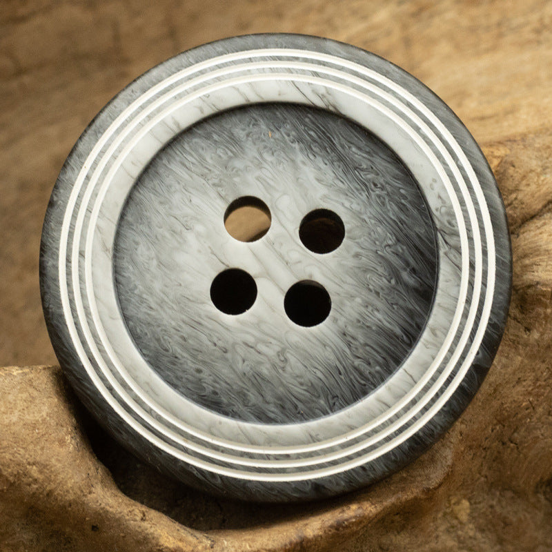 Khaki Yellow Wood Grain Buttons with 3 Circular Track 30 Pack