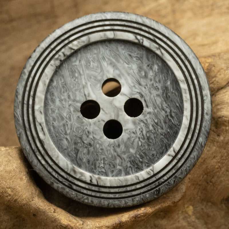 Khaki Yellow Wood Grain Buttons with 3 Circular Track 30 Pack