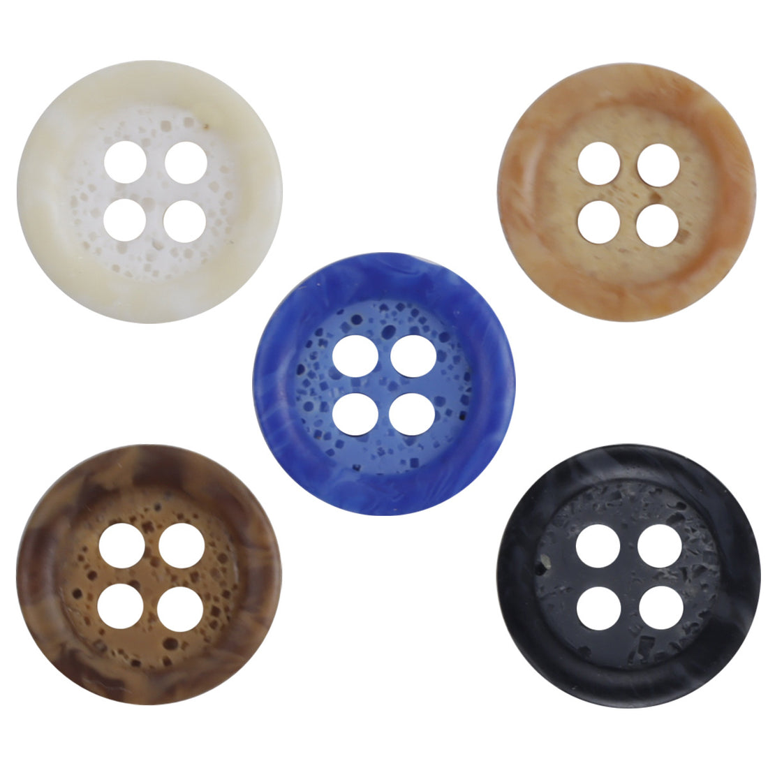 Two-Tone Pebble Pattern Resin Buttons for Hawaiian Beach Shirts 50 Pack - Lots of Buttons