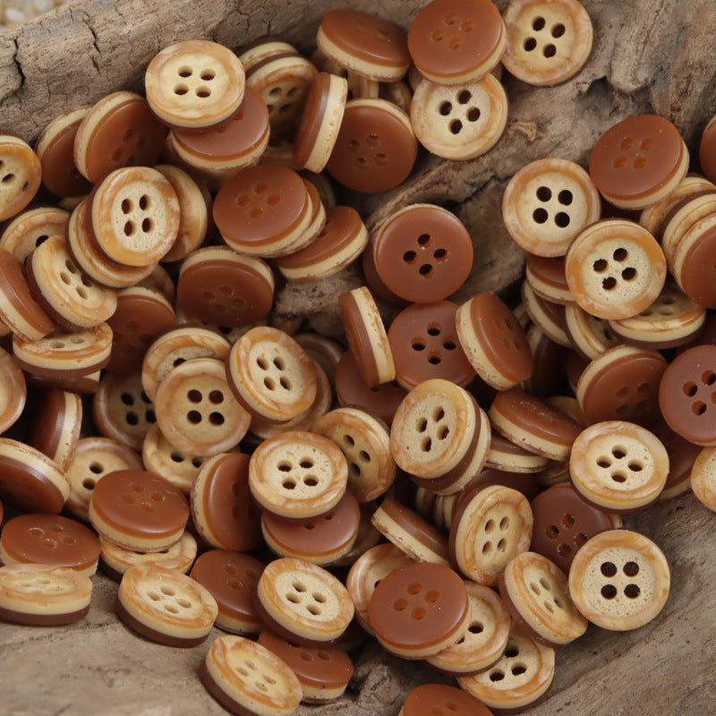 Two-Tone Pebble Pattern Resin Buttons for Hawaiian Beach Shirts 50 Pack - Lots of Buttons