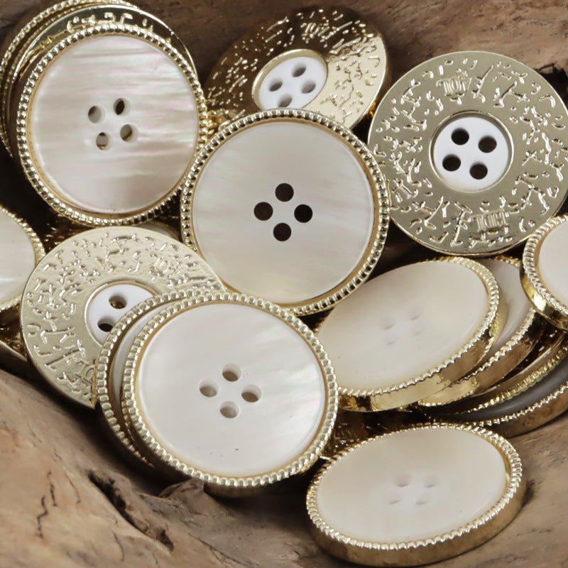 Double-Sided Alloy Resin Two-Tone Buttons for High-End Suit 10pcs - Lots of Buttons