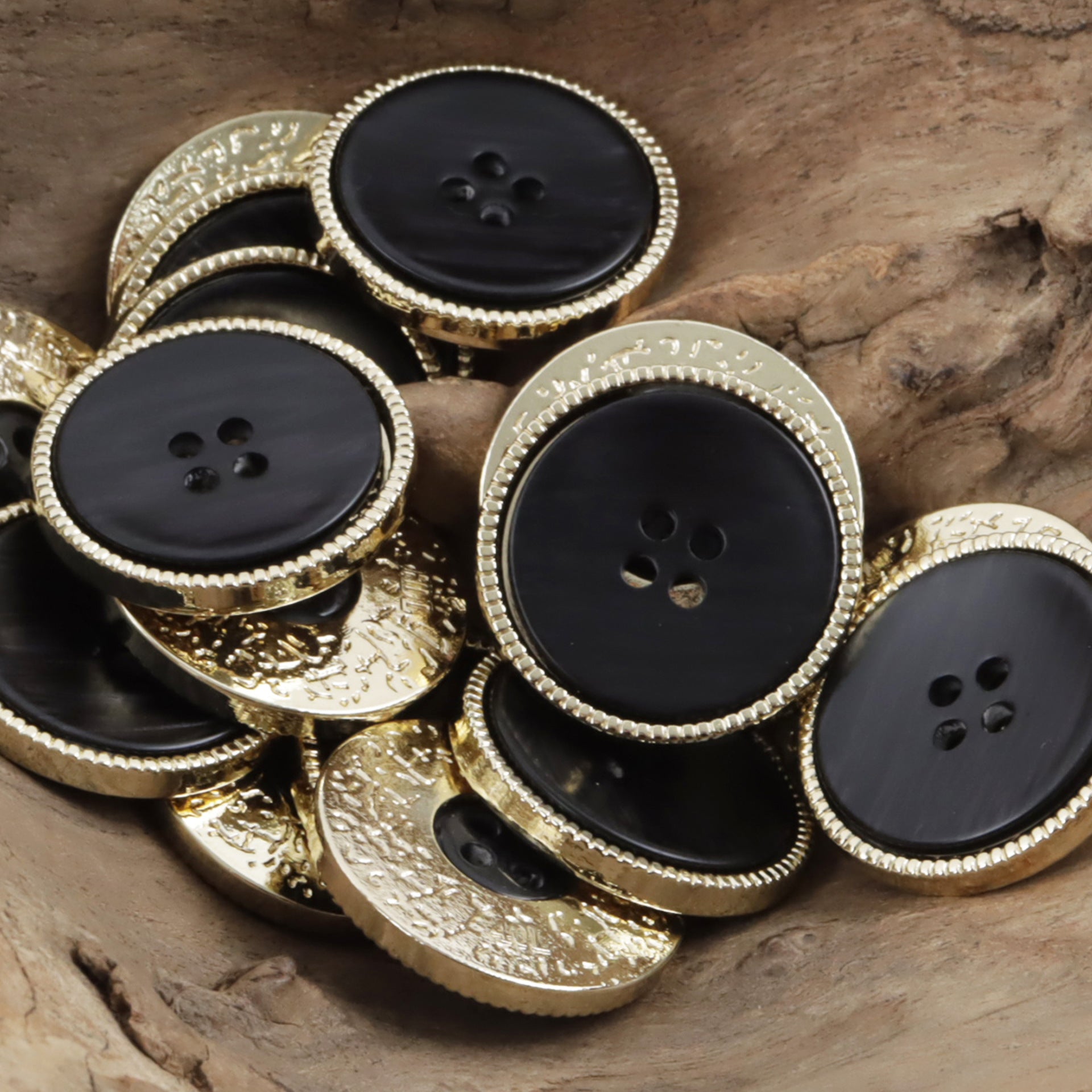 Double-Sided Alloy Resin Two-Tone Buttons for High-End Suit 10pcs - Lots of Buttons