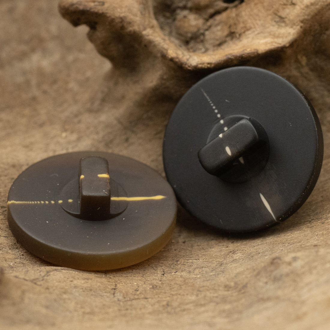 Flat Matte Black Coffee Shank Resin Buttons for Sweater Suit 20pcs - Lots of Buttons