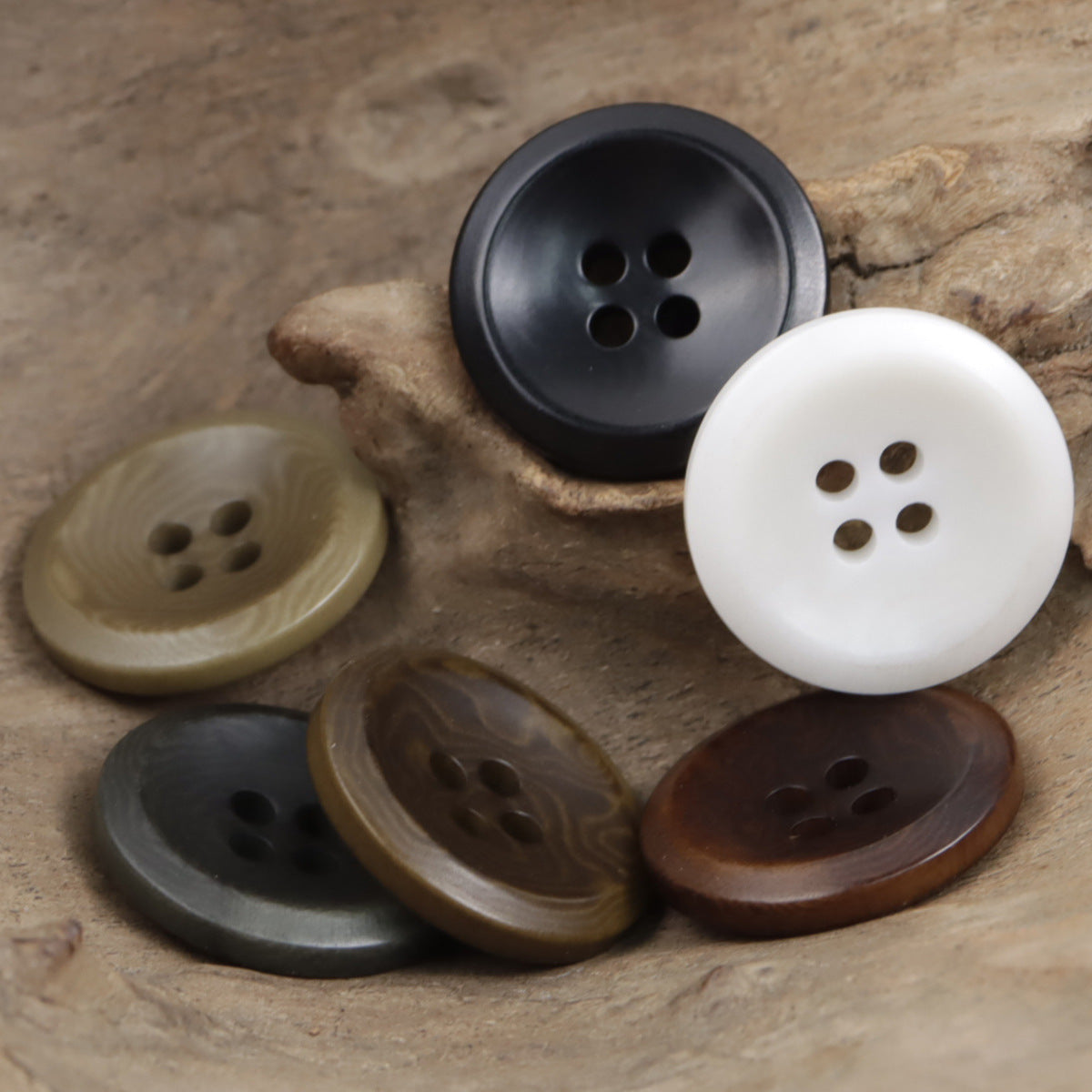 Vintage Natural Tagua Nut Buttons Round 10 Pack - Lots of Buttons
