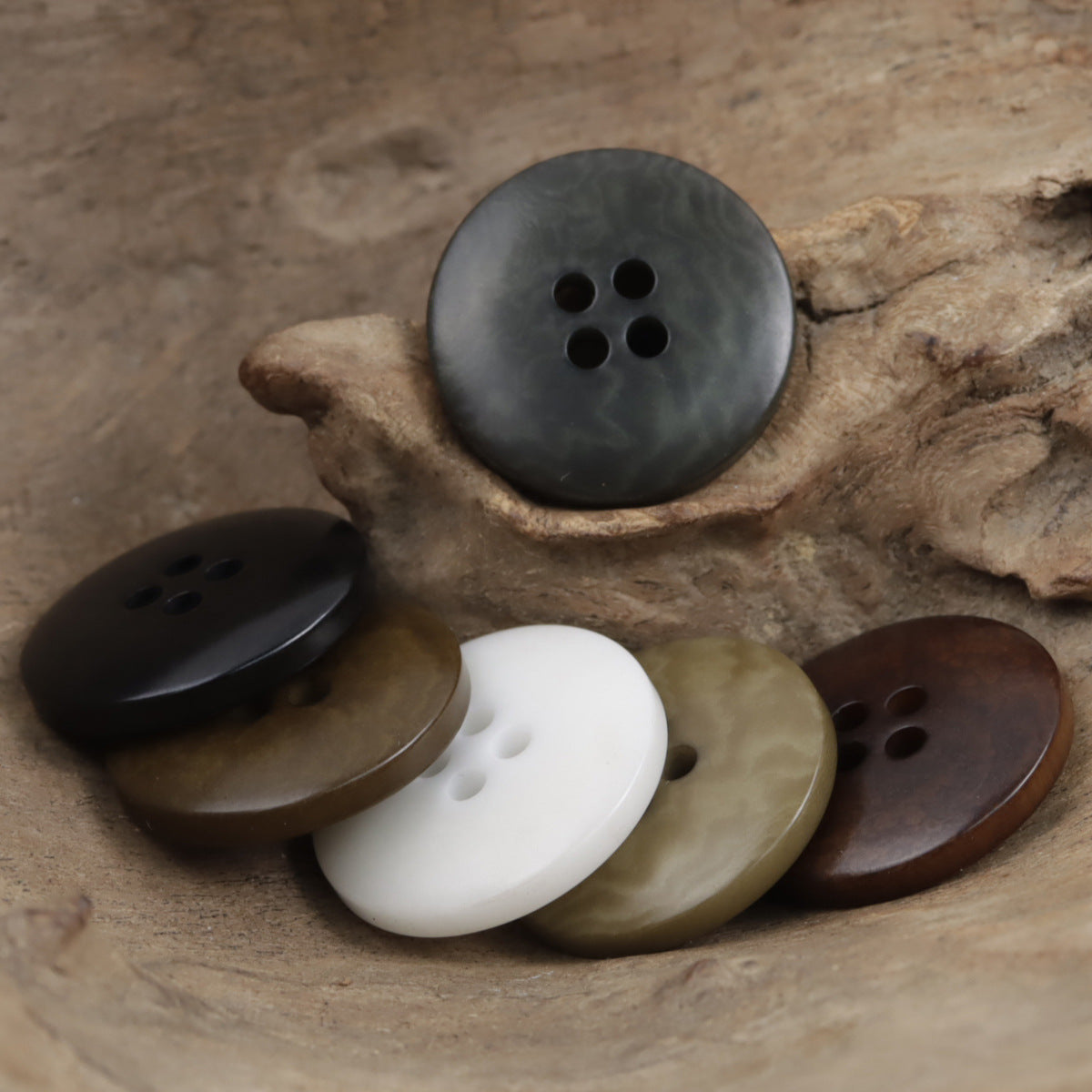 Vintage Natural Tagua Nut Buttons Round 10 Pack - Lots of Buttons