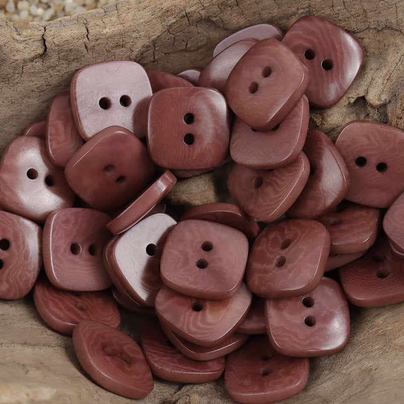 Square Natural Tagut Nut Buttons for Women's Fashion Cardigans,10pcs - Lots of Buttons