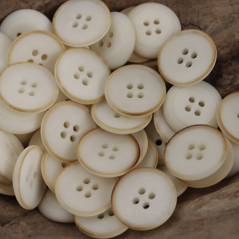 Round 4 Hole Soft-Colored Natural Tagut Nut Buttons for Sweaters,10pcs - Lots of Buttons