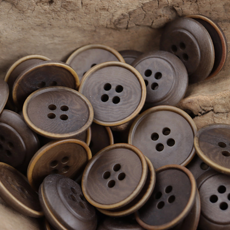 Round 4 Hole Soft-Colored Natural Tagut Nut Buttons for Sweaters,10pcs - Lots of Buttons