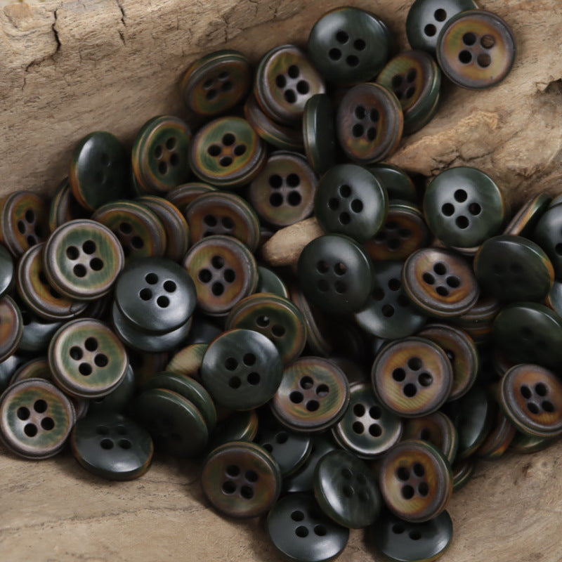Vintage Burnt Dark Green Fruit Buttons for Shirts and Hoodies 20 Pack - Lots of Buttons