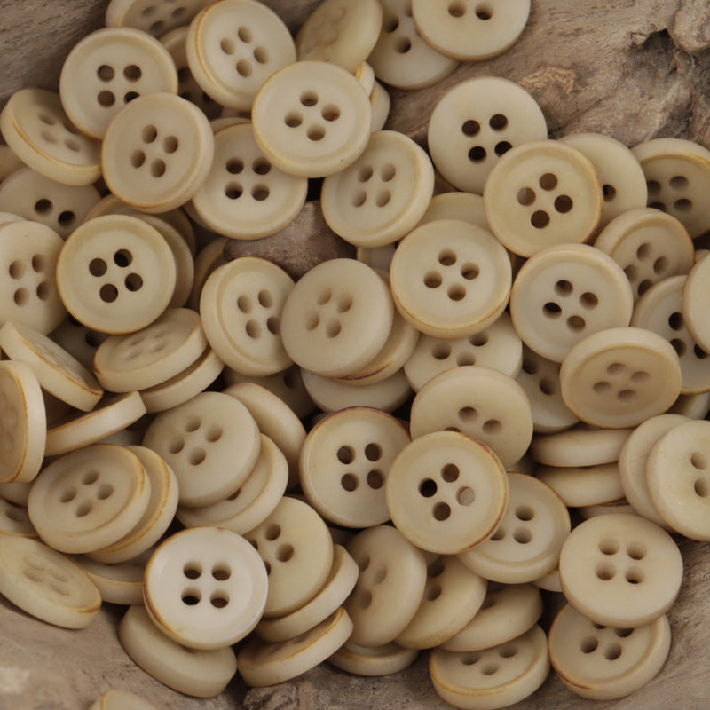 11.5mm Vintage Burnt Edge Tagua Nut Garment Buttons 20pcs - Lots of Buttons