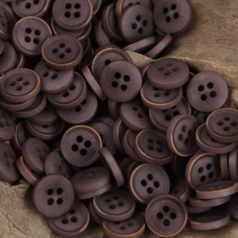 11.5mm Vintage Burnt Edge Tagua Nut Garment Buttons 20pcs - Lots of Buttons