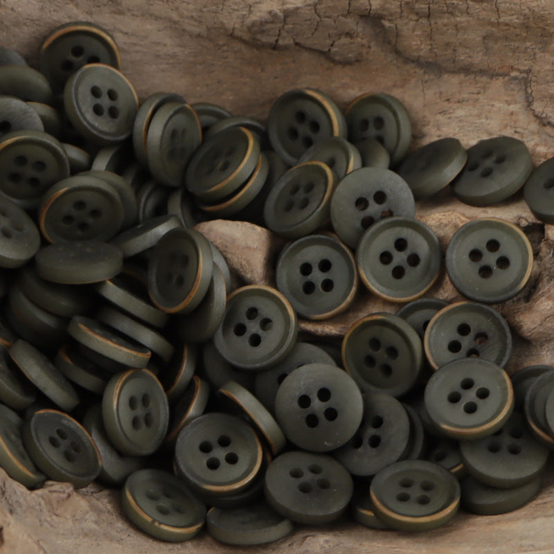 11.5mm Vintage Burnt Edge Tagua Nut Garment Buttons 20pcs - Lots of Buttons