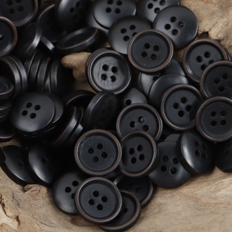 15mm Burnt-Edge Four-Hole Natural Fruit Buttons for Linen Dresses 10PCS - Lots of Buttons