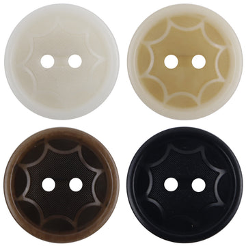 Round Two Hole Octagram Natural Tagut Nut Buttons 10pcs - Lots of Buttons