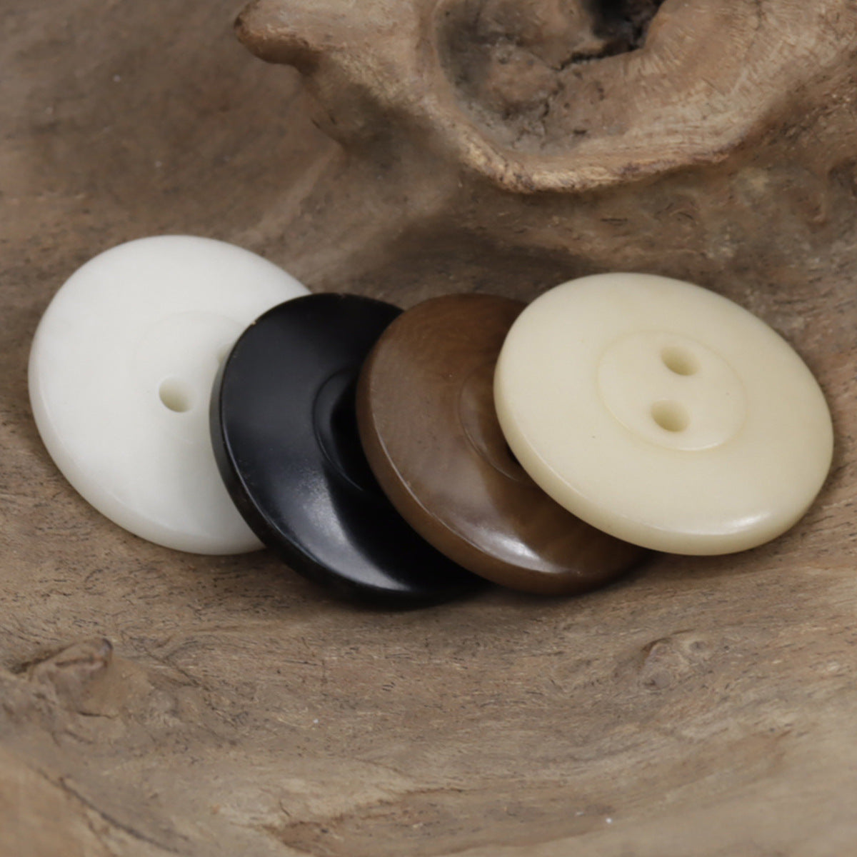 Round Two Hole Octagram Natural Tagut Nut Buttons 10pcs - Lots of Buttons