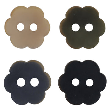 11.5mm Matte Floral Natural Tagut Nut Buttons for Kids 20pcs - Lots of Buttons