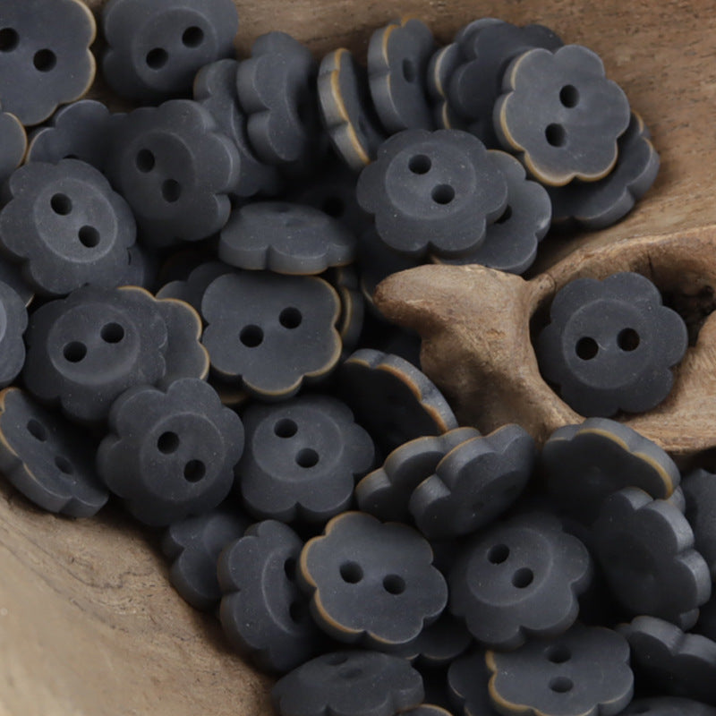11.5mm Matte Floral Natural Tagut Nut Buttons for Kids 20pcs - Lots of Buttons