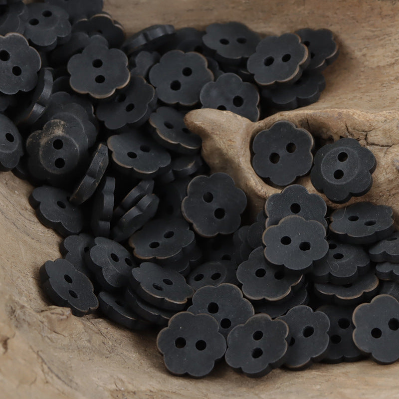 11.5mm Matte Floral Natural Tagut Nut Buttons for Kids 20pcs - Lots of Buttons