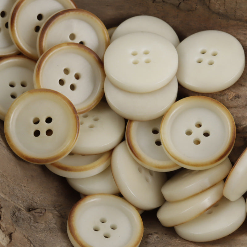 Rustic Charred Green Natural Fruit Buttons for Knitwear Canvas Bags 10PCS - Lots of Buttons