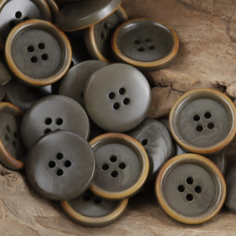 Rustic Charred Green Natural Fruit Buttons for Knitwear Canvas Bags 10PCS - Lots of Buttons