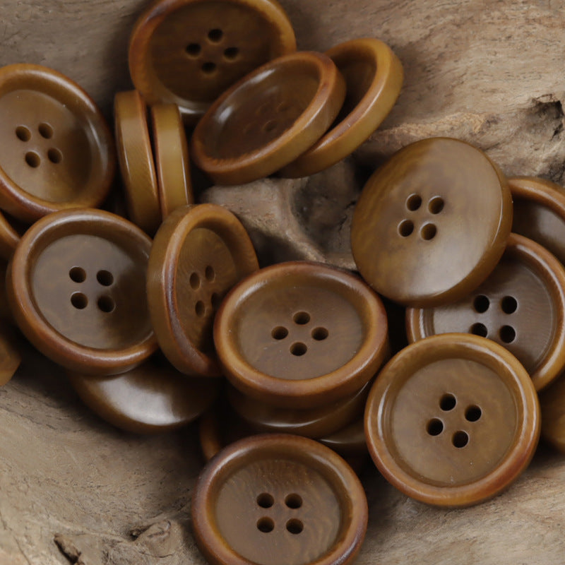 Rustic Charred Green Natural Fruit Buttons for Knitwear Canvas Bags 10PCS - Lots of Buttons