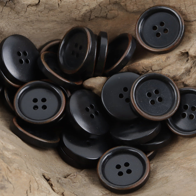 Rustic Charred Green Natural Fruit Buttons for Knitwear Canvas Bags 10PCS - Lots of Buttons