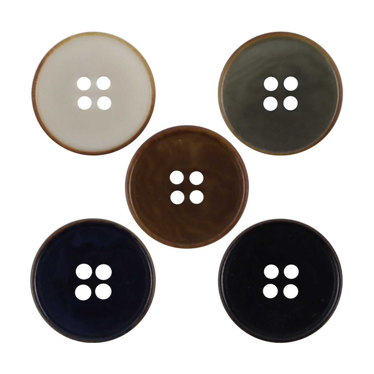 Burnt Vintage Dark Blue Natural Fruit Tagut Nut Buttons 10pcs - Lots of Buttons