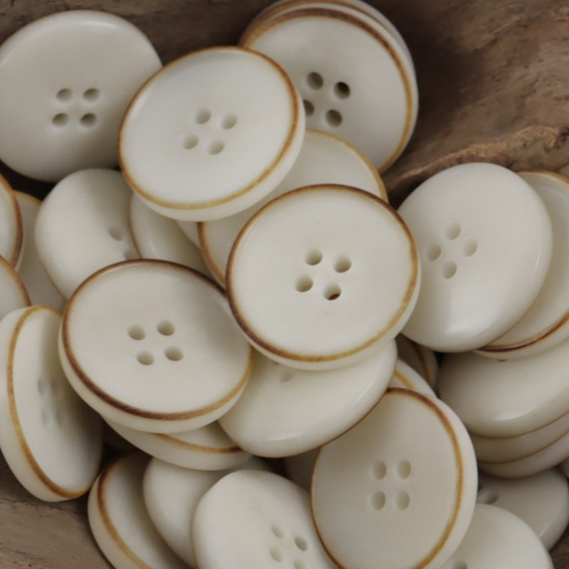 Burnt Vintage Dark Blue Natural Fruit Tagut Nut Buttons 10pcs - Lots of Buttons