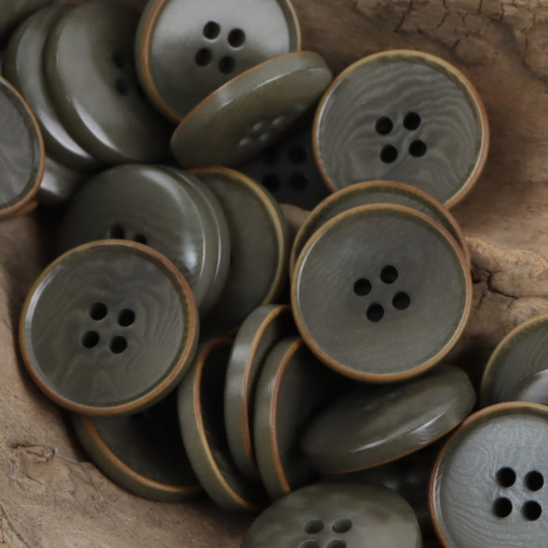 Burnt Vintage Dark Blue Natural Fruit Tagut Nut Buttons 10pcs - Lots of Buttons
