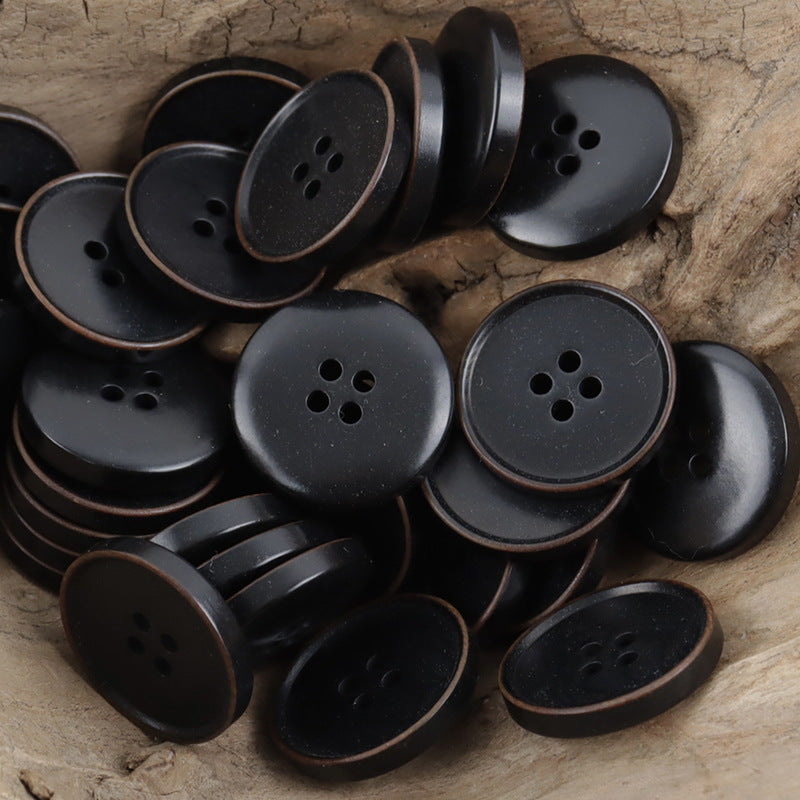 Burnt Vintage Dark Blue Natural Fruit Tagut Nut Buttons 10pcs - Lots of Buttons
