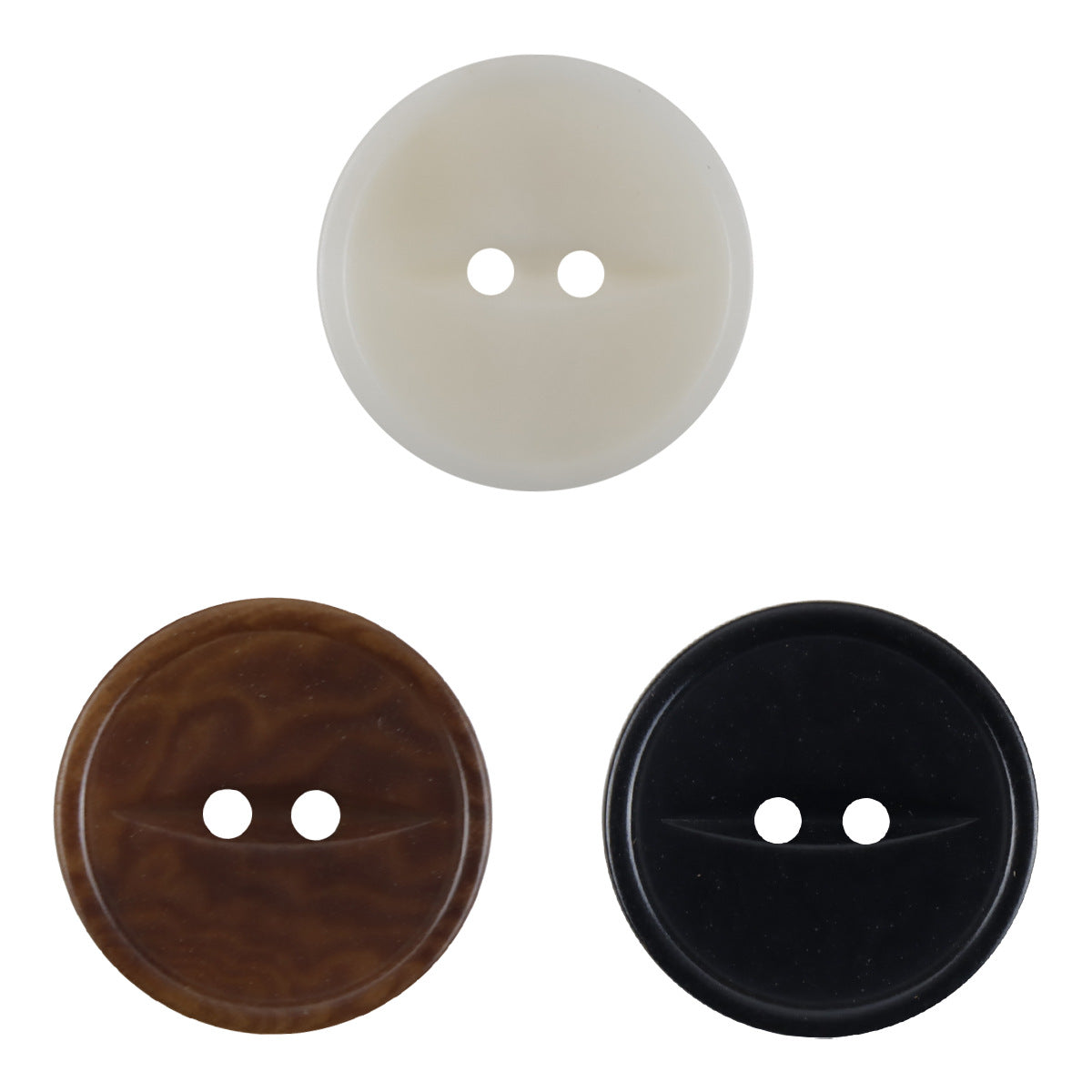 Round Two Hole Fish-Eye Thin-Edged Natural Corozo Buttons,10pcs - Lots of Buttons
