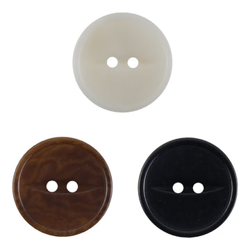 Round Two Hole Fish-Eye Thin-Edged Natural Corozo Buttons,10pcs - Lots of Buttons
